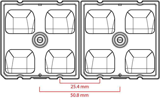 2x2 assembly distance