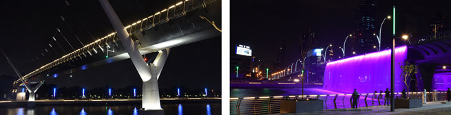 Dubai water canal lighting