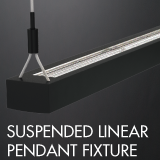 Suspended linear pendant luminaire example for office lighting