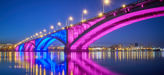 Bridge lighting solution with LEDiL FLARE-MINI-AD optics