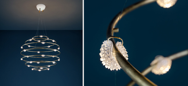 Catellani and Smith uses LEDiL ZORYA optics in their ceiling lamp