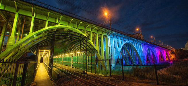 Bridge lighting with LEDiL LED lenses