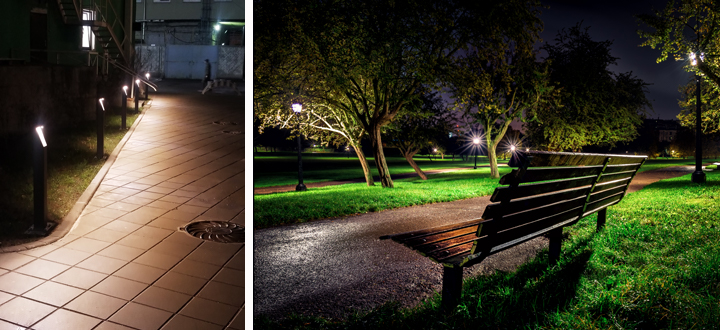 Street lighting bollard luminaires with LEDiL SITARA-2X2-T2 LED optics