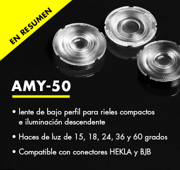 AMY-50: lente COB de bajo perfil para lámparas compactas