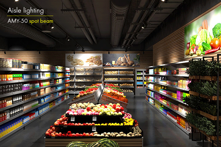 Supermarket lighting comparison oval vs spot